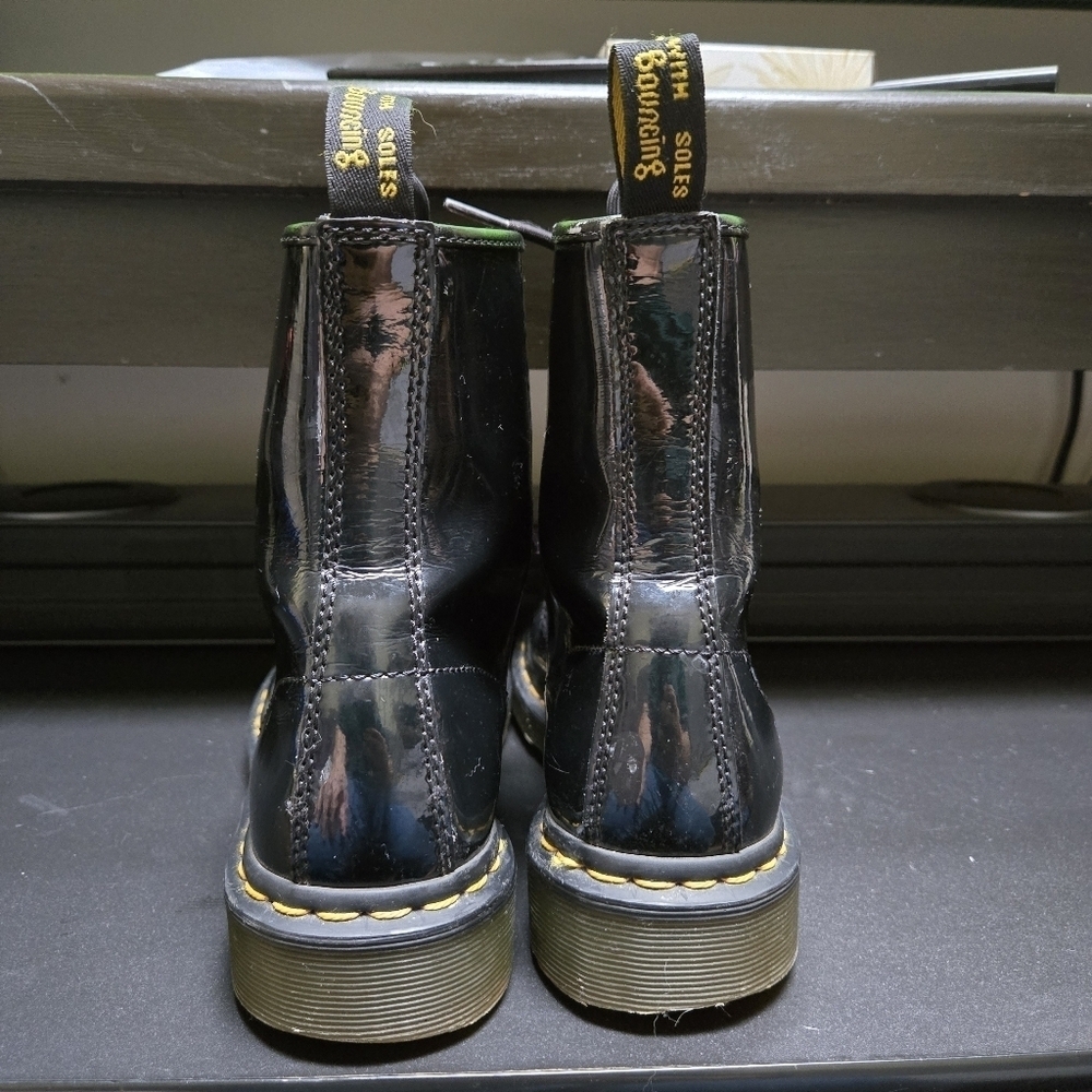 Dr. Martens 1460 Originals Black Eight-Eye Lace-Up Patent Leather Boots - Picture 5 of 9